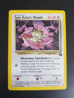 Team Rocket's Meowth 18 Wotc Pokemon Black Star Promo HP - Image 1