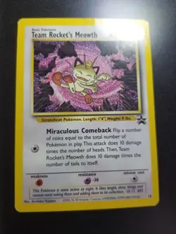 Team Rocket's Meowth 18 Wotc Pokemon Black Star Promo HP - Image 2
