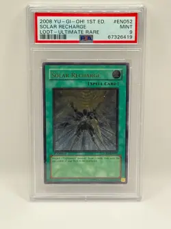 Yu-Gi-Oh! Solar Recharge 1st Edition Ultimate Rare LODT-EN052 PSA 9 Mint - Image 1