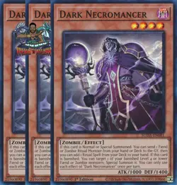 Yugioh! 3x Dark Necromancer SUDA-EN081 Super Rare 1st Ed NM - Image 1