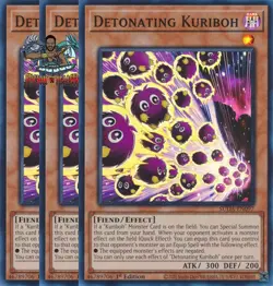 Yugioh! 3x Detonating Kuriboh SUDA-EN097 Super Rare 1st Ed NM - Image 1