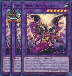 Yugioh! 3x Divine Serpent Apophis MZTM-EN004 Super Rare 1st Ed NM - Image 1