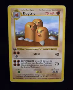 Pokemon TCG - DUGTRIO - #19 - 1ST EDITION/SHADOWLESS - RARE - BASE SET 1999 - MP - Image 1