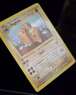 Pokemon TCG - DUGTRIO - #19 - 1ST EDITION/SHADOWLESS - RARE - BASE SET 1999 - MP - Image 2