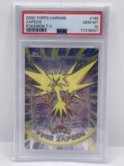 2000 Pokemon Topps Chrome Zapdos #145 PSA 10 GEM MINT Series 2 - Image 1