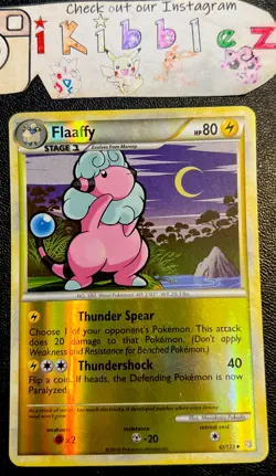Flaaffy 42/123 LP Reverse Holo Moon Art HGSS HeartGold SoulSilver Pokemon Card! - Image 1