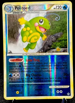 Politoed 7/95 LP Reverse Holo Rare Awesome Waterfall Artwork 2010 Pokemon Card! - Image 1
