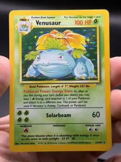 1999 Pokemon Venusaur Holo Rare 15/102 Base Set Unlimited English WOTC LP - Image 3
