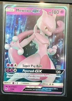 Pokemon Mewtwo GX Ultra Rare Hidden Fates 31/68 NM - Image 1