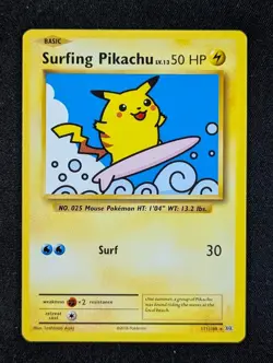 2016 Pokemon SURFING PIKACHU #111/108 Evolutions Secret Rare English - Image 1