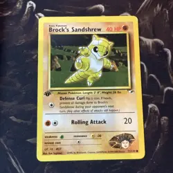 1st Edition Brock's Sandshrew 71/132 Gym Heroes WoTC Pokemon Trading CG 2000 - Image 1