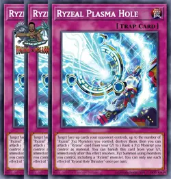Yugioh! 3x Ryzeal Plasma Hole CRBR-EN010 Super Rare 1st Ed NM - Image 1