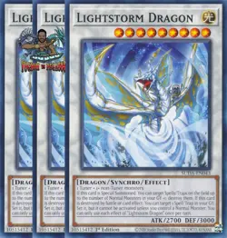 Yugioh! 3x Lightstorm Dragon SUDA-EN043 Common 1st Ed NM - Image 1