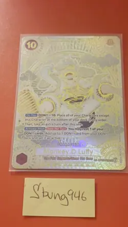 One Piece CCG Monkey.D.Luffy 3rd Anniversary Gold OP05-119 - Image 2