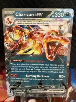 Charizard ex 054/091 Paldean Fates Tera Dark Holo Pokemon Card NM - Image 1