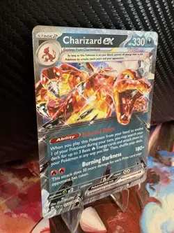 Charizard ex 054/091 Paldean Fates Tera Dark Holo Pokemon Card NM - Image 3