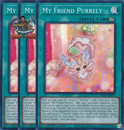 Yugioh! 3x My Friend Purrely RA02-EN071 Super Rare 1st Ed NM - Image 1