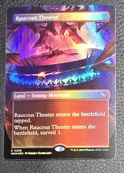 Raucous Theater (Borderless) Murders at Karlov Manor Foil MTG Magic Land Card - Image 1