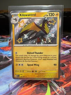 Pokemon TCG Kilowattrel Paldean Fates Scarlet & Violet Baby Shiny Card - Image 1