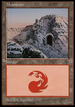 1x Mountain (Cave) Light Play, English Portal Second Age MTG Magic - Image 1
