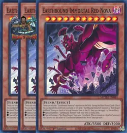 Yugioh! 3x Earthbound Immortal Red Nova MZTM-EN044 Super Rare 1st Ed NM - Image 1