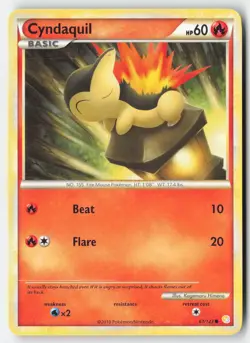 Pokemon - Cyndaquil #61/123 - HeartGold SoulSilver Common - Image 1