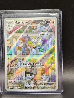 Pokemon TCG Machoke Scarlet & Violet 151 Illustration Rare Card NM Condition - Image 1