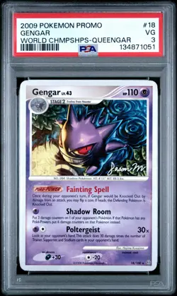 2009 POKEMON WORLD CHAMPIONSHIPS PROMO QUEENGAR #18 GENGAR PSA 3 - Image 1