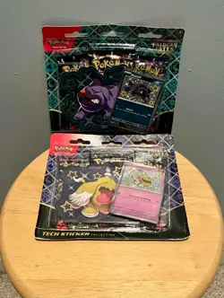 Pokemon TCG Paldean Fates Tech Sticker Collection Maschiff + Greavard 🔥2 PACK🔥 - Image 1