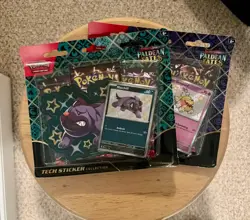 Pokemon TCG Paldean Fates Tech Sticker Collection Maschiff + Greavard 🔥2 PACK🔥 - Image 2