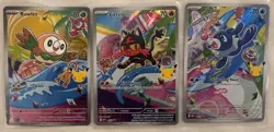 Pokemon TCG First Partner Illustration Series 1 Rowlet Litten Popplio - Image 1