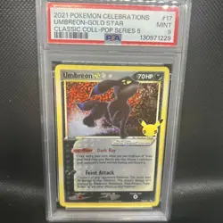 2021 POKEMON CELEBRATIONS CLASSIC COLLECTION #17 UMBREON-GOLD STAR PSA 9 - Image 1