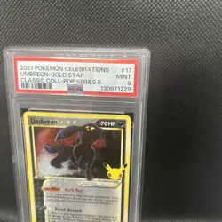 2021 POKEMON CELEBRATIONS CLASSIC COLLECTION #17 UMBREON-GOLD STAR PSA 9 - Image 3