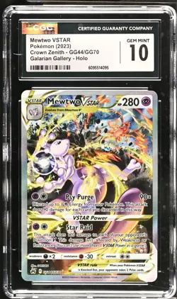 2023 Pokemon Crown Zenith Mewtwo VSTAR #GG44/GG70 Full Art CGC 10 GEM MINT - Image 1