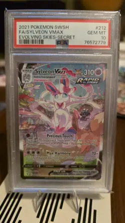 PSA 10 Sylveon VMAX (Alternate Art Secret) 212/203 Evolving Skies Pokemon TCG - Image 2