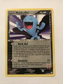 Rocket's Wobbuffet 47/109 Uncommon Non Holo Pokemon 2004 Team Rocket Returns - Image 1
