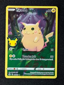 2021 Pokemon PIKACHU #005/025 Celebrations Holo Rare Stamped English (B) - Image 1