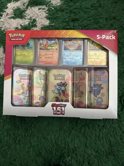 Pokemon Scarlet & Violet 151 Mini Tin 5-Pack Costco Exclusive Sealed Box - Image 1