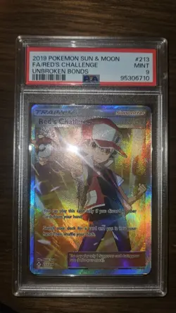 2019 POKEMON SUN & MOON UNBROKEN BONDS #213 FULL ART/RED'S CHALLENGE PSA 9 - Image 5