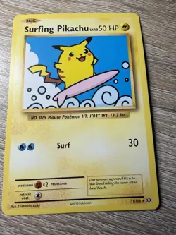 Pokemon TCG Surfing Pikachu Card 111/108 Pikachu TCG - Image 1