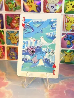 Pikachu Pokemon Vintage Playing Poker Card Charizard Nintendo - Prism Holo Back - Image 2