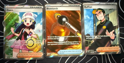 Pokemon FULL ART 3 Card Bulk HOLO TRAINER DAWN Lot NM Uncommon Reverse - Image 1