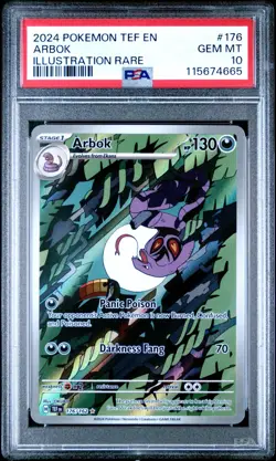 Pokemon Temporal Forces Arbok Illustration Rare Card 176/162 PSA 10 Gem English - Image 1