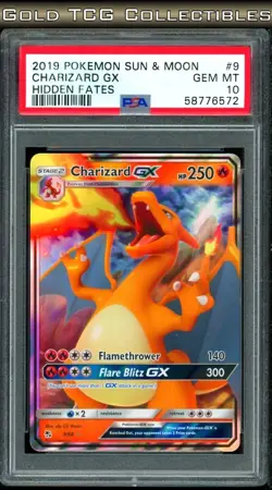 PSA 10 ⭐ Pokemon Charizard GX 9 Hidden Fates 2019 Sun Moon Graded Card - Image 1