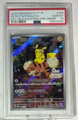 DETECTIVE PIKACHU 98 2023 Pokemon Card Japanese Pre Order PSA 10 - Image 1