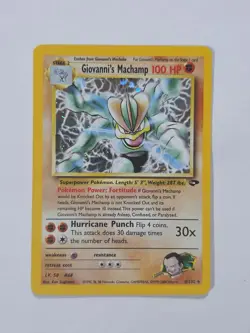 Pokemon TCG Holo Rare Card Giovanni's Machamp 6/132 Gym Challenge - Image 1