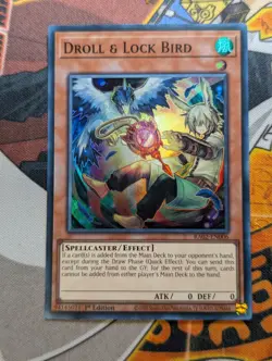 Yugioh Droll & Lock Bird ALT ART RA02 EN006 Super Rare 1st ED - Image 1