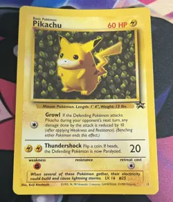 1999 Pokemon Black Star Promo Pikachu Lightly Played No.1 - Image 1