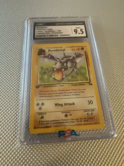 1999 Pokemon TCG Fossil Aerodactyl Holo 1st Edition Prerelease CGC 9.5 1/62 - Image 1