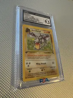 1999 Pokemon TCG Fossil Aerodactyl Holo 1st Edition Prerelease CGC 9.5 1/62 - Image 3